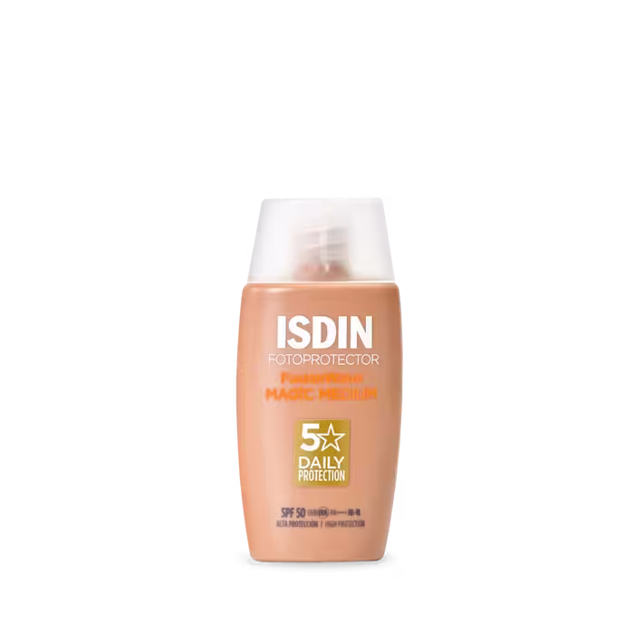 ضدآفتاب فیوژن واتر مجیک رنگ مدیوم ایزدین spf50