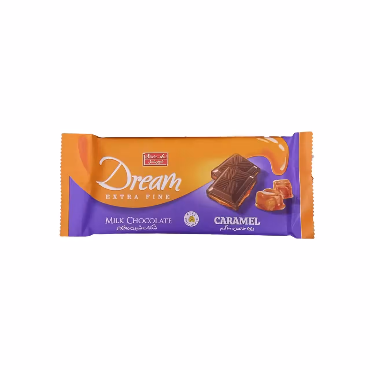 شکلات شیری با مغز کارامل دریم شیرین عسل – 100 گرم