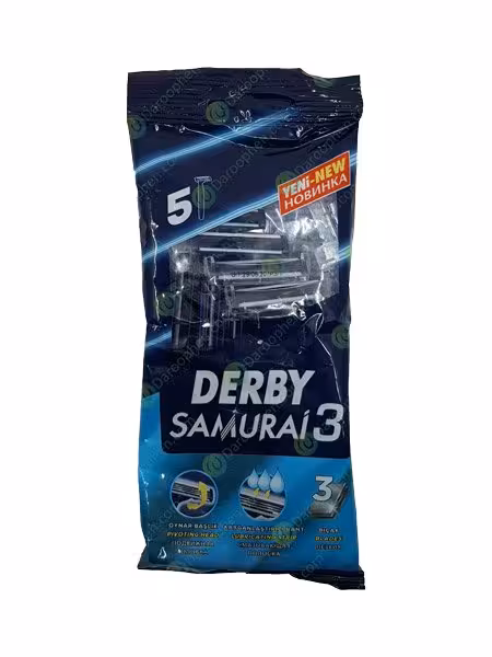 خودتراش دربی مدل SAMURAI 3 بسته 5 عددی-Derby Samurai 3 Blade Shave Blade Pack Of 5