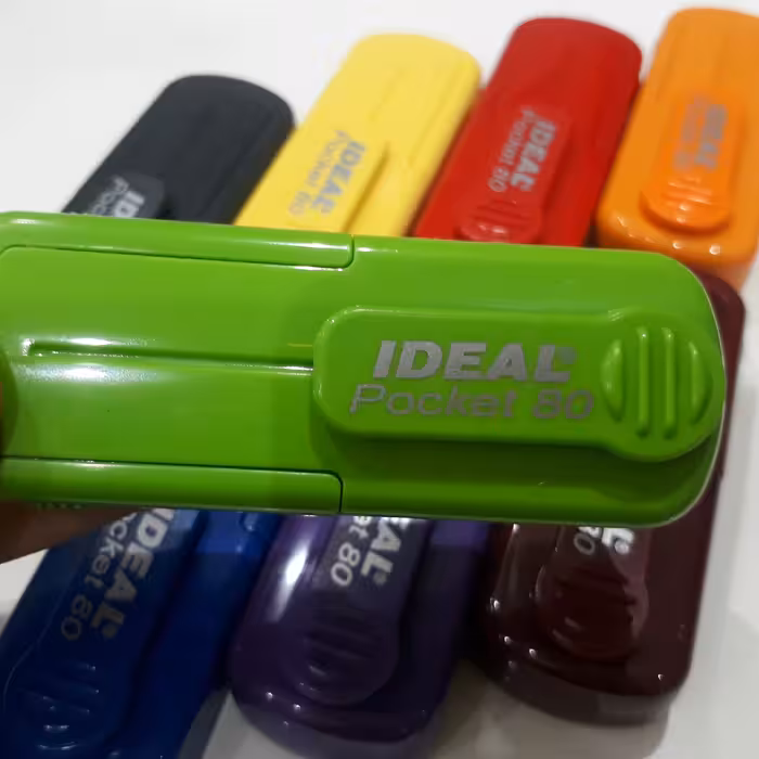 ساخت مهر جیبی برند ترکیه ای لیزری و ژلاتینی با رنگبندی متنوع سایز 18 در 47 میل