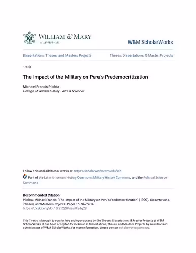 خرید و دانلود نسخه کامل کتاب The Impact of the Military on Peru's Predemocritization