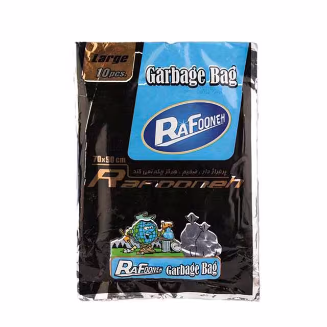 کیسه زباله لفاف دار بزرگ آبی رافونه 10 عددی