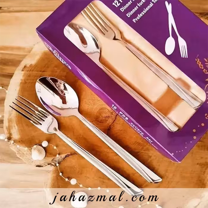 ست قاشق چنگال استیل یونیک 12 پارچه مدل ناخنی