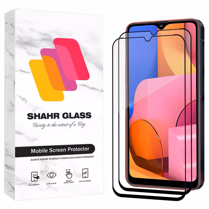 محافظ صفحه نمایش شیشه ای شهر گلس مدل FUL2 مناسب برای گوشی موبایل سامسونگ Galaxy A20s بسته دو عددی
