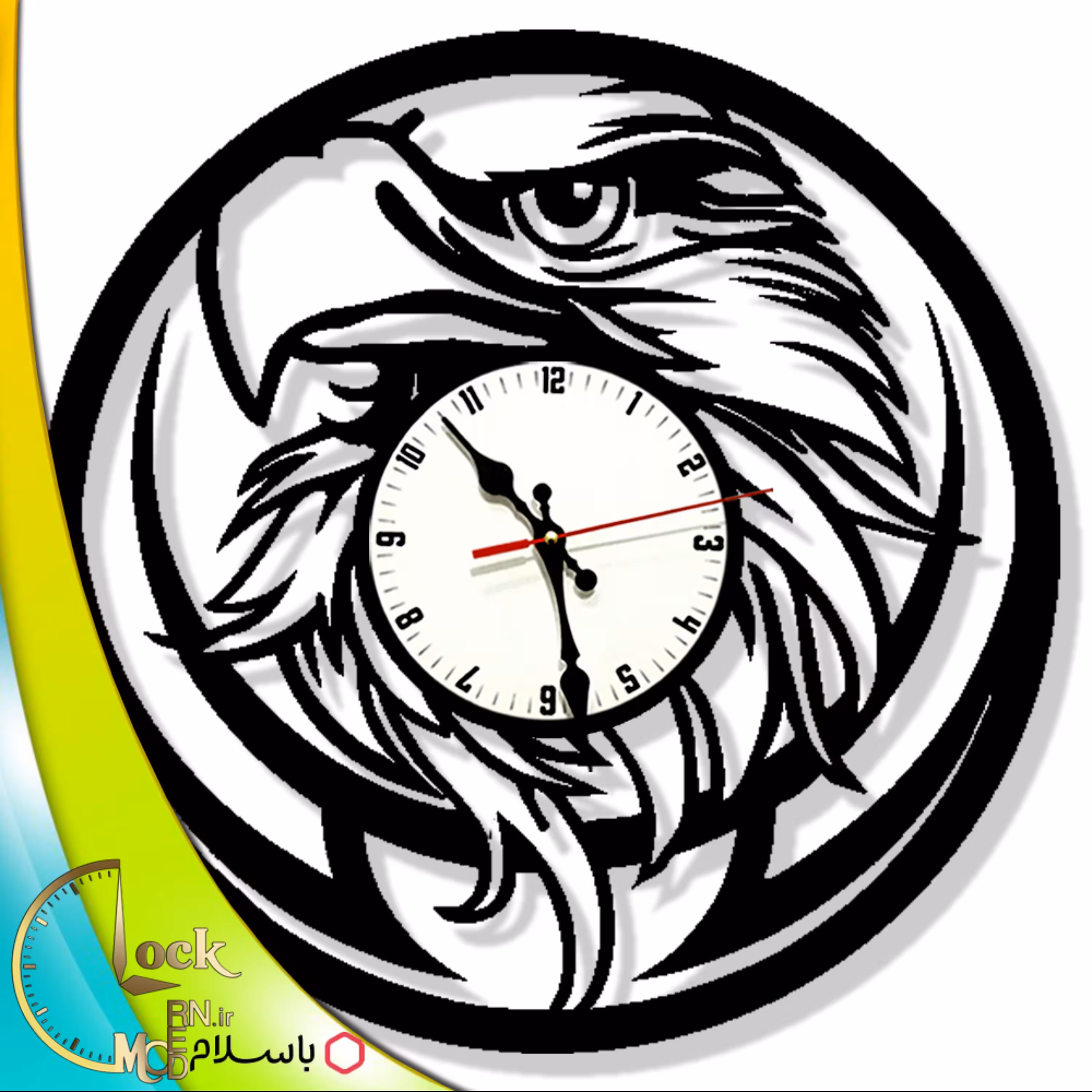 ساعت دیواری طرح عقاب کد 789 (پس کرایه)