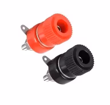 فیش ماده موزی بزرگ قطر ۴ میلیمتر قرمز مشکی (یک جفت)