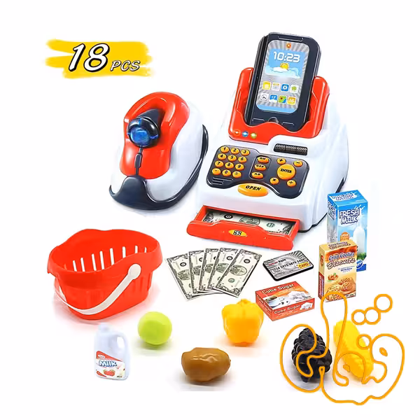 ست صندوق فروشگاهی با سبد خرید Supermarket Cash Register 668-51