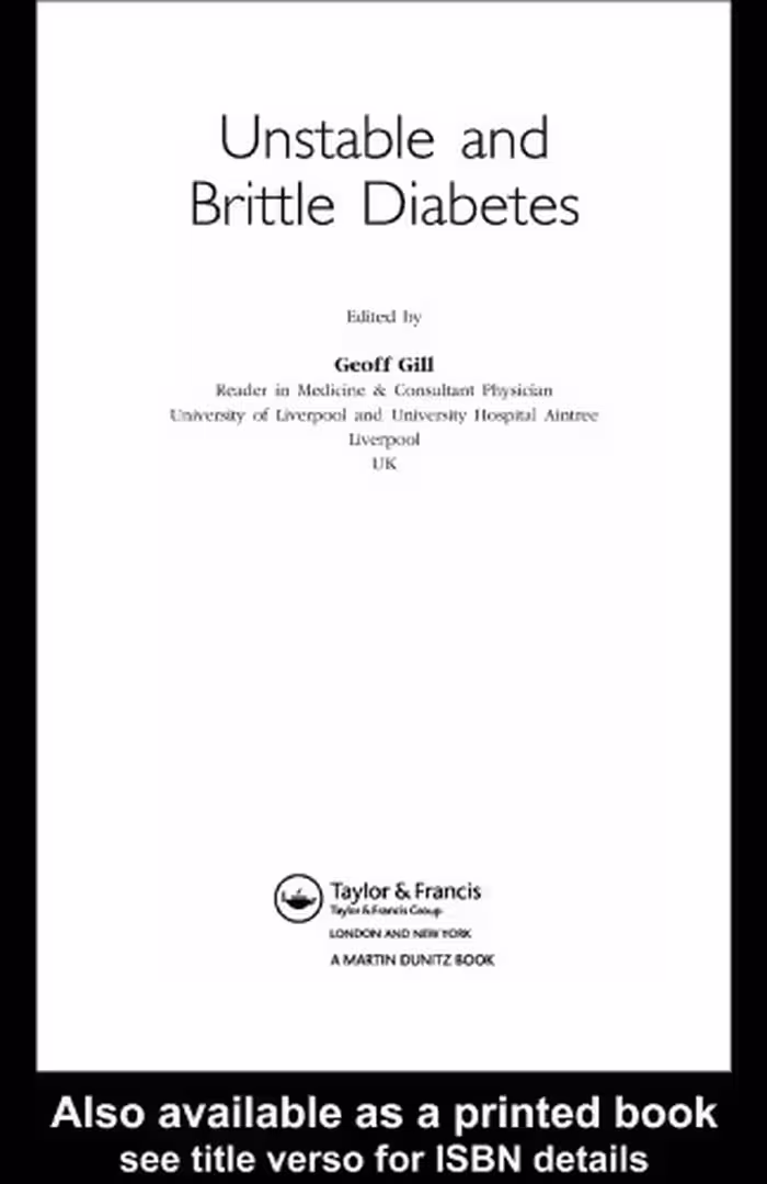 خرید و دانلود نسخه کامل کتاب Unstable and Brittle Diabetes (Advances in Diabetes)