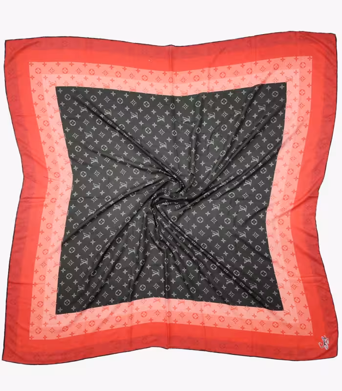 روسری مشکی قرمز نخی قواره بزرگ 3001