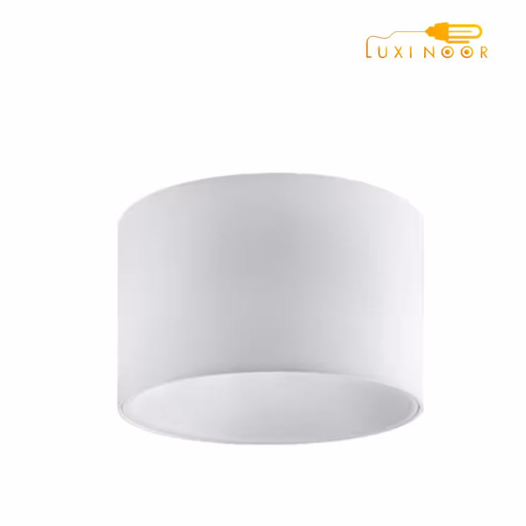 چراغ هالوزن سقفی روکار مدرن ال ای دی لوکس استوانهای SMD فلزی تزئینی بدنه سفید مینیمال 20 وات شعاع کد 5017