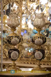 شمعدان طرح بال فرشته سرمه ای