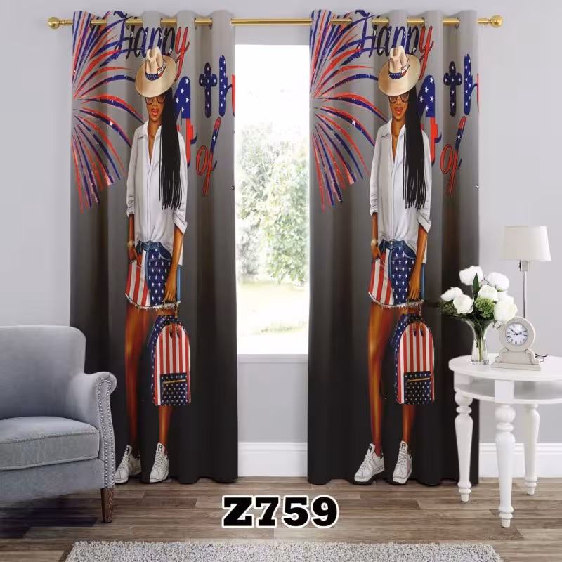 پرده سه بعدی طرح دخترانه