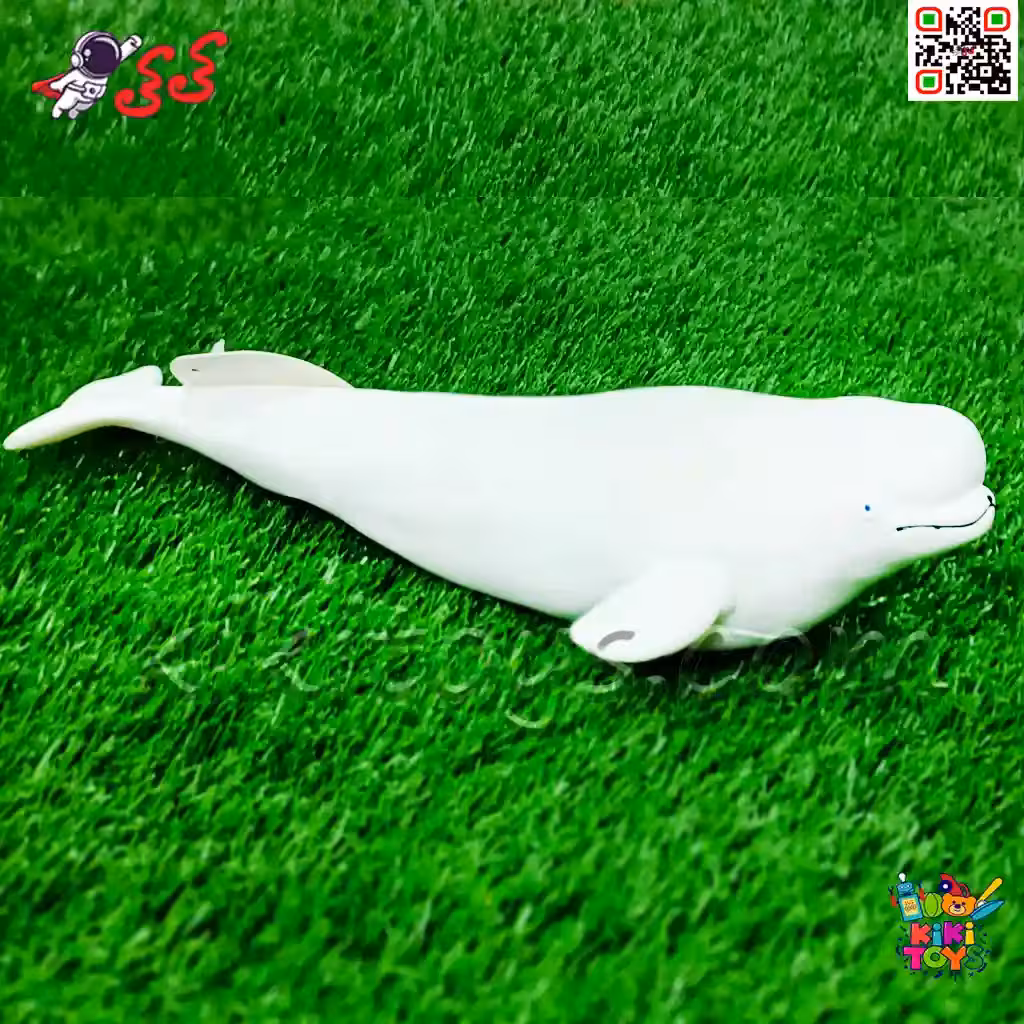 فیگور نهنگ سفید بلوگا حیوانات دریایی اسباب بازی سیلیکونی نرم Beluga Whale