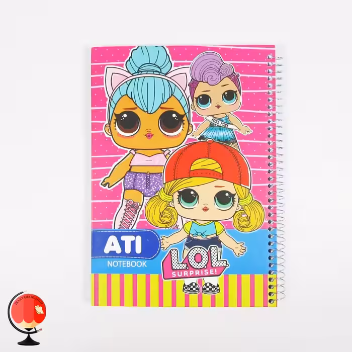 دفتر مشق 100 برگ سیمی طرح لول جلد سخت آتی