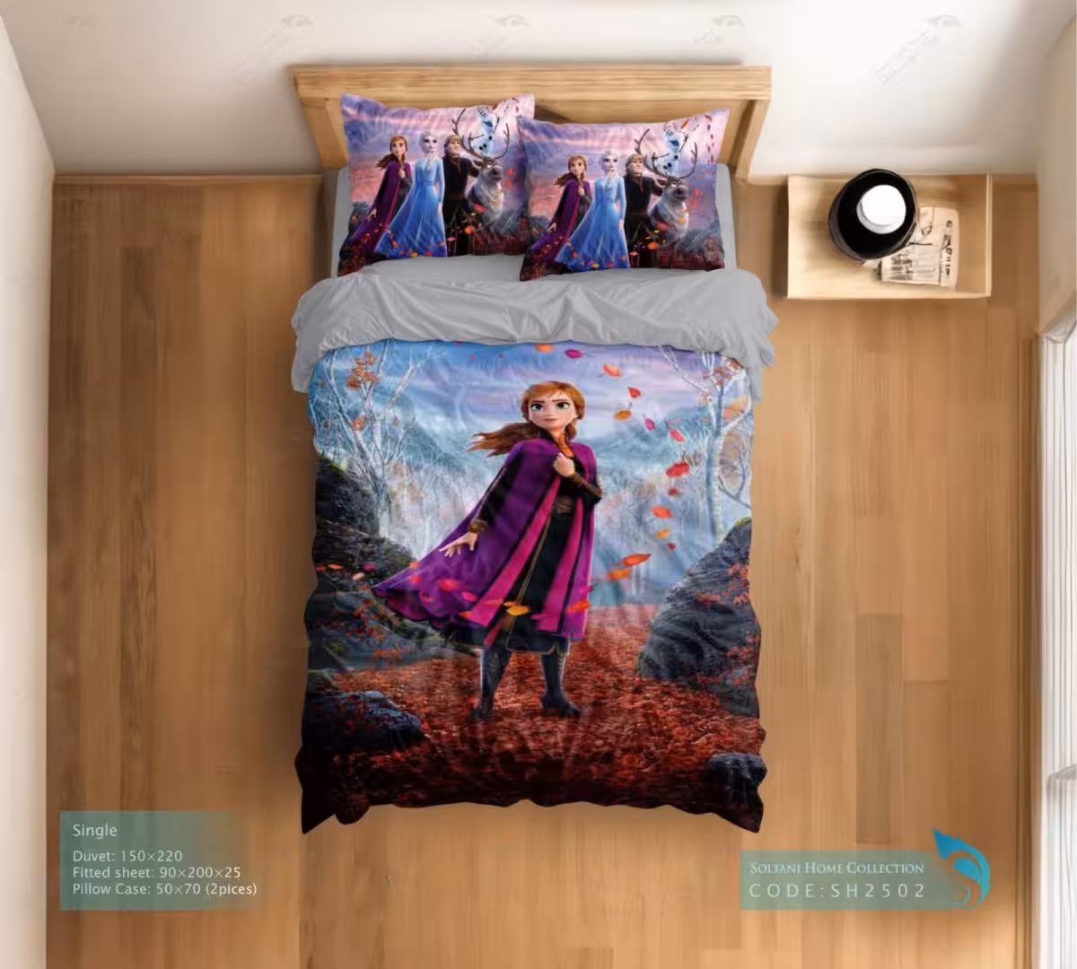 روتختی و ست کامل طرح آنا سایز یکنفره کد SH2502