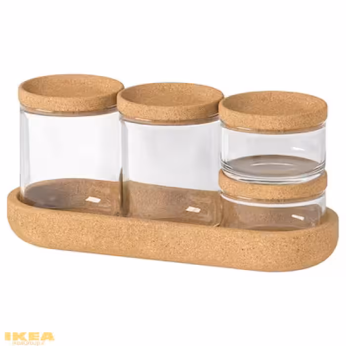 ست ظرف درب دار و سینی مدل SAXBORGA | برند ایکیا | ارسال 15 الی 20 روز کاری