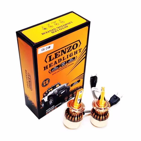 لامپ هدلایت خودرو زرد لنزو Lenzo C6