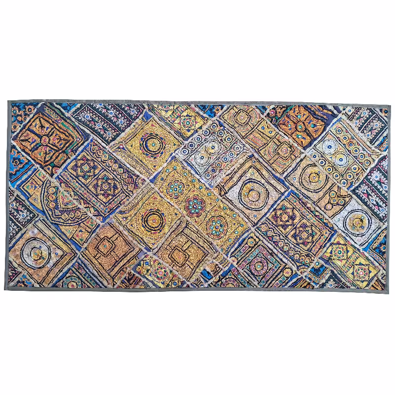 رومیزی مستطیل بزرگ سوزن دوزی گلابتون کد MOSBO4 نفیس آستردار