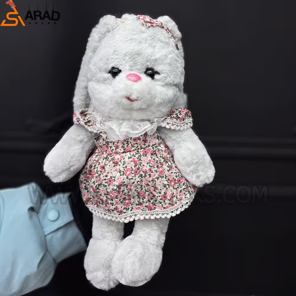 عروسک خرگوش لباس گل گلی