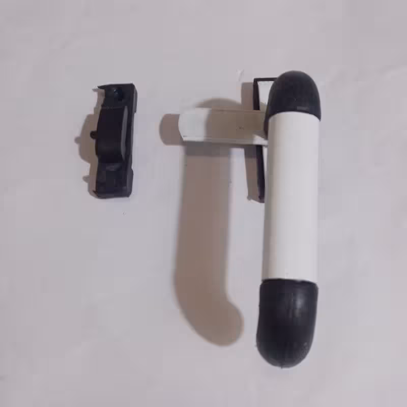 دستگیره آلومینیوم گرد سفید ( راست )