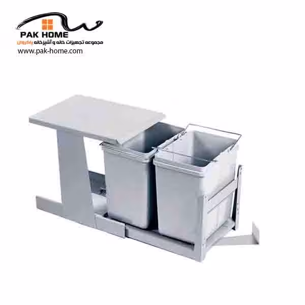 سطل زباله دو مخزن متوسط درب بازشو مدل A832 آدلان