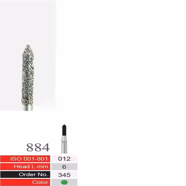 فرز الماسی دسته نقره ای BTM مدل Cylinder End Conical 135’ 884 - فروشگاه تخصصی دندانپزشکی سپیرا