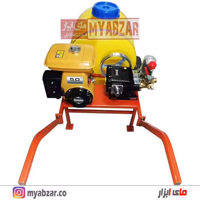 سمپاش 100 لیتری موتور روبین EY20 اصلی با پمپ 45 بار مشکی طرح رینو پاور