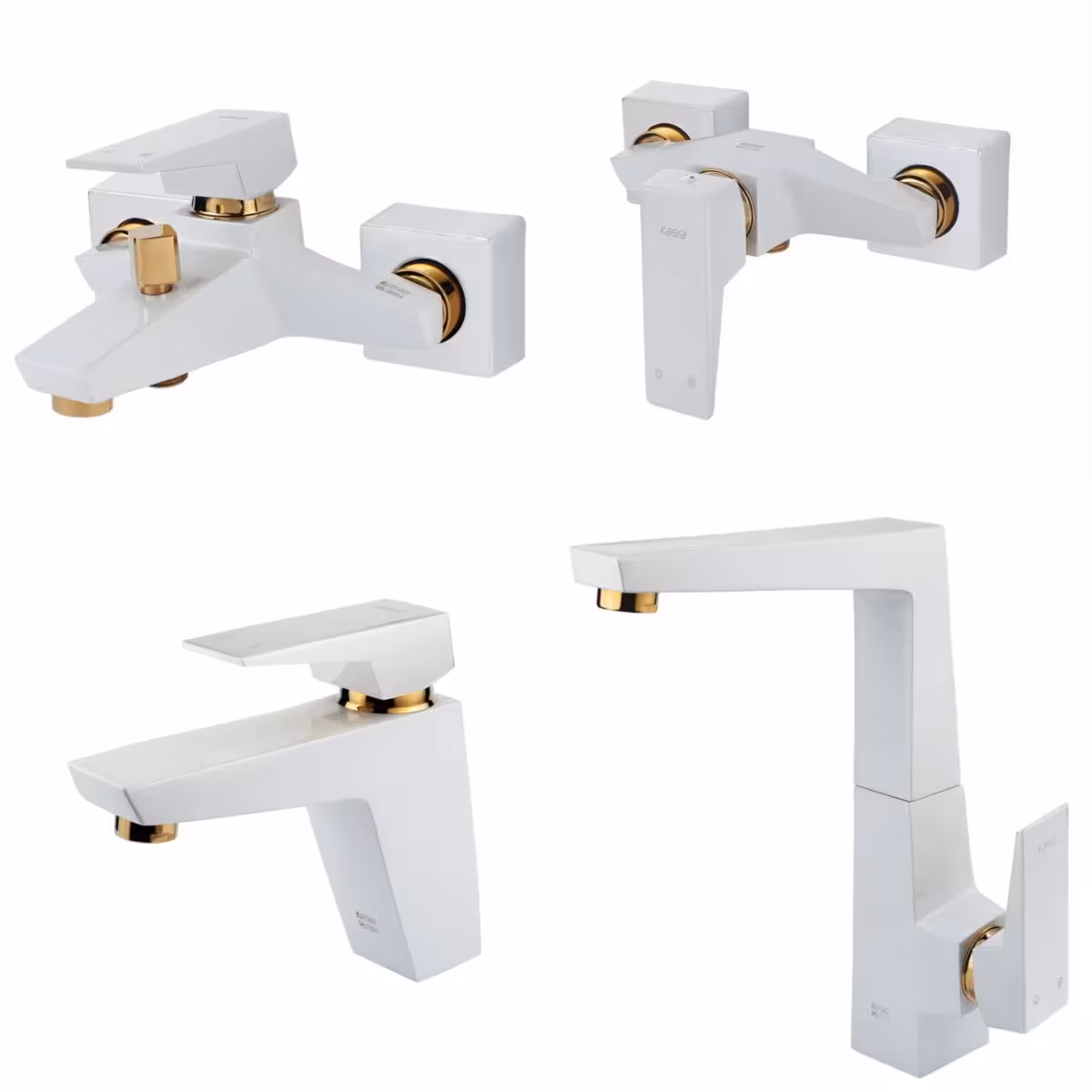 ست چهار تکه شیرالات کسری مدل کنکورد سفید طلایی