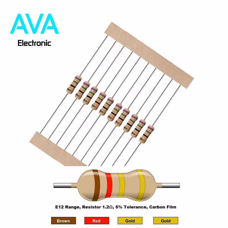 مقاومت 1٫2 اهم 0٫25 وات 5 درصد بسته 50 تایی