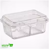 ظرف کره خوری 2 خانه شیشه ای لیمون کد 35602