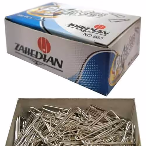 گیره کاغذ فلزی 3 سانت مثلثی بسته 100 عددی