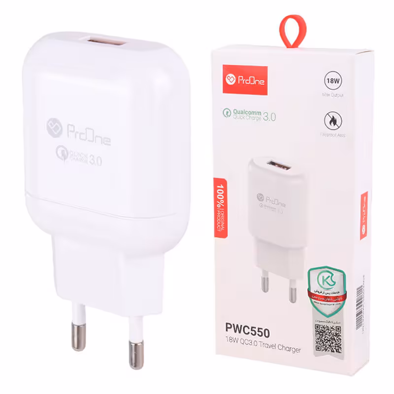 شارژر دیواری فست شارژ پرووان مدل PWC550 با حداکثر شدت جریان 3 آمپر