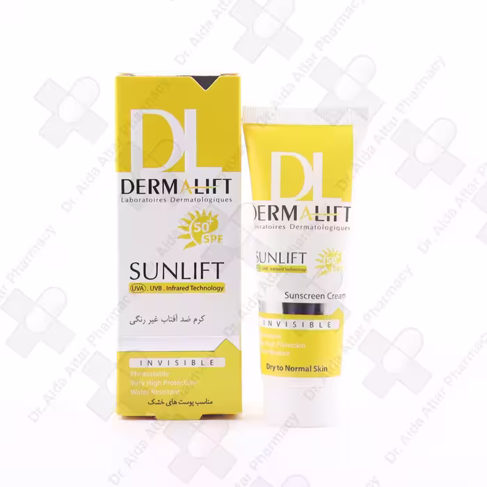کرم ضد آفتاب بژ طبیعی SPF50 پوست خشک و معمولی سان لیفت درمالیفت 40 میلی لیتر