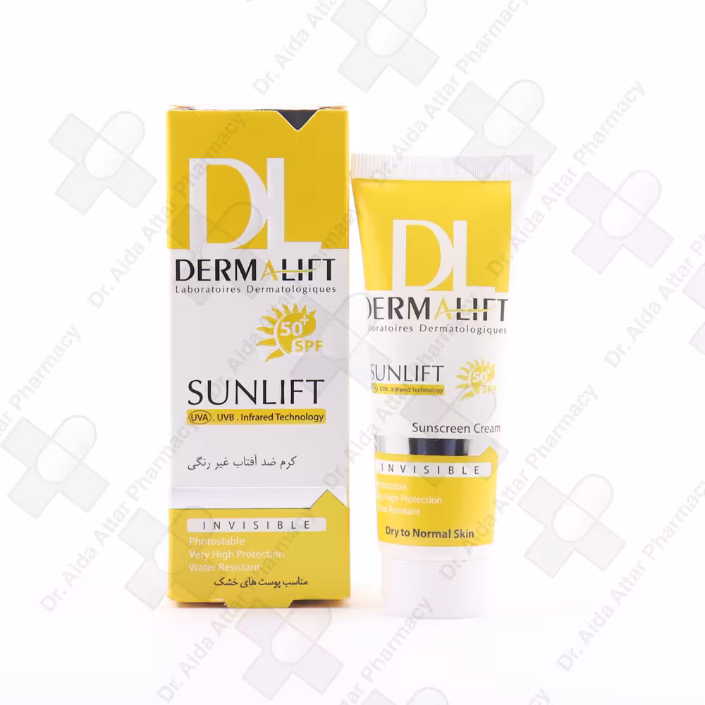 کرم ضد آفتاب بژ طبیعی SPF50 پوست خشک و معمولی سان لیفت درمالیفت 40 میلی لیتر
