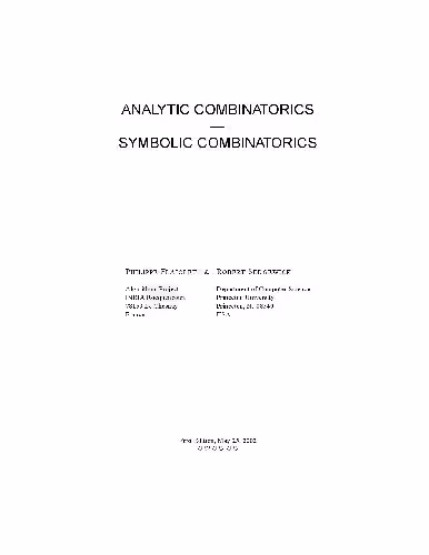 خرید و دانلود نسخه کامل کتاب Analytic combinatorics - symbolic combinatorics