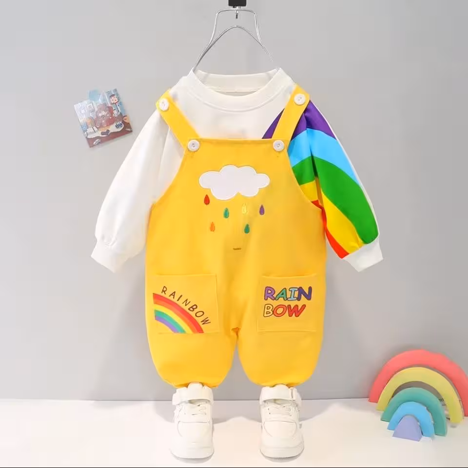 ست دو تیکه بیلرسوت رنگین کمان اسپرت مناسب دختر و پسر