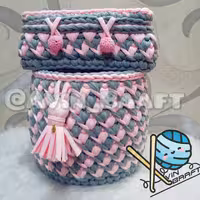 ست سطل زباله و جعبه دستمال کاغذی تریکو