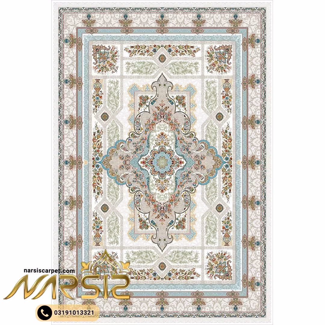 فرشینه فرش طرح خزان کرم کد 9050