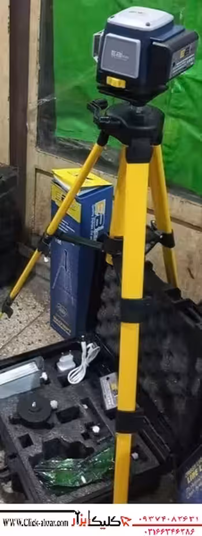 تراز لیزری 3 خط 360درجه ابی مکس با سه پایه