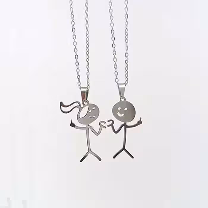 گردنبند ست دختر پسر عاشق استیل کد219