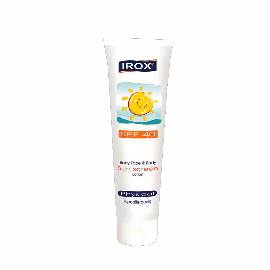 لوسیون ضد آفتاب کودک صورت و بدن SPF40 ایروکس