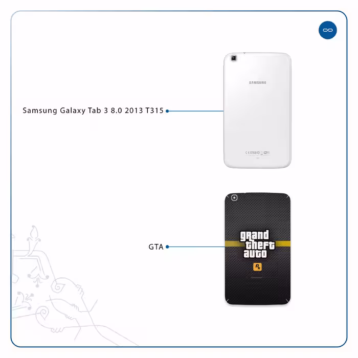 برچسب پوششی ماهوت مدل Gta-Game مناسب برای تبلت سامسونگ Galaxy Tab 3 8.0 2013 T315