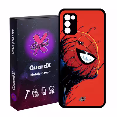 کاور گارد ایکس طرح مرد عنکبوتی مدل Glass10566 مناسب برای گوشی موبایل سامسونگ Galaxy A03S/A02S/M02S/F02S