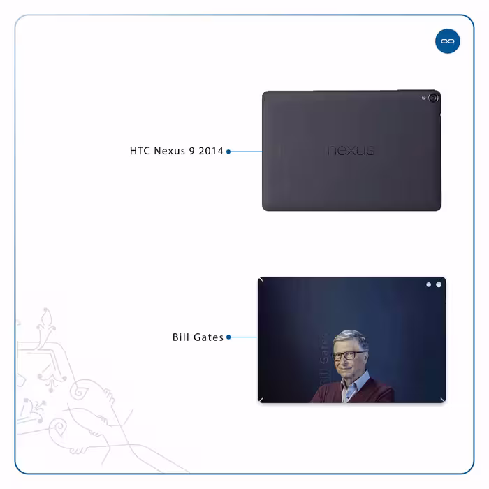 برچسب پوششی ماهوت مدل Bill Gates مناسب برای تبلت اچ تی سی Nexus 9 2014