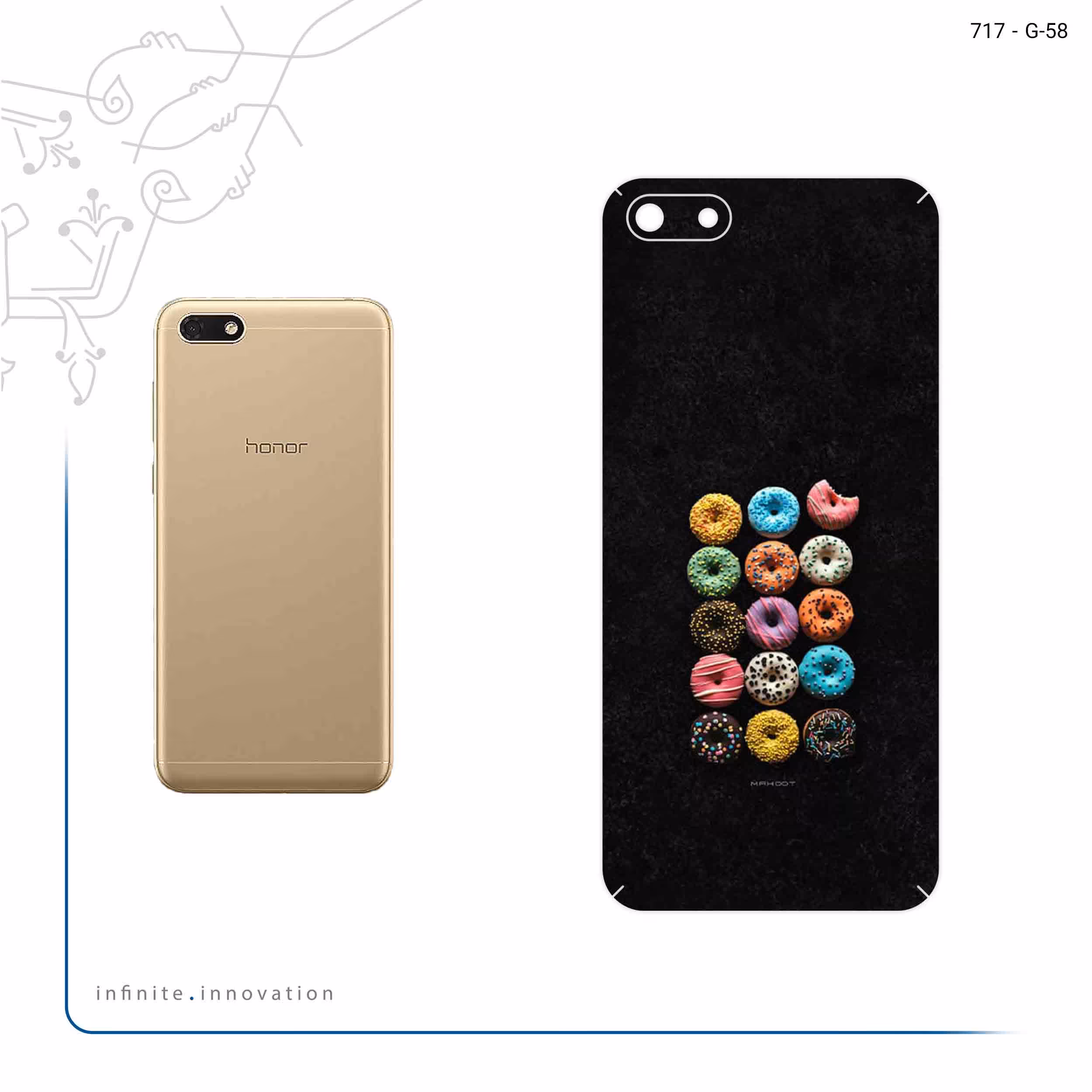 برچسب پوششی ماهوت مدل Doughnut مناسب برای گوشی موبایل آنر 7S