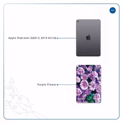برچسب پوششی ماهوت مدل Purple-Flower مناسب برای تبلت اپل iPad mini (GEN 5) 2019 A2126