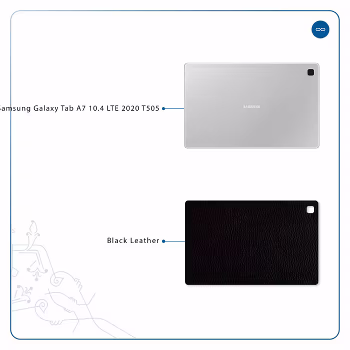برچسب پوششی ماهوت مدل Black-Leather مناسب برای تبلت سامسونگ Galaxy Tab A7 10.4 LTE 2020 T505