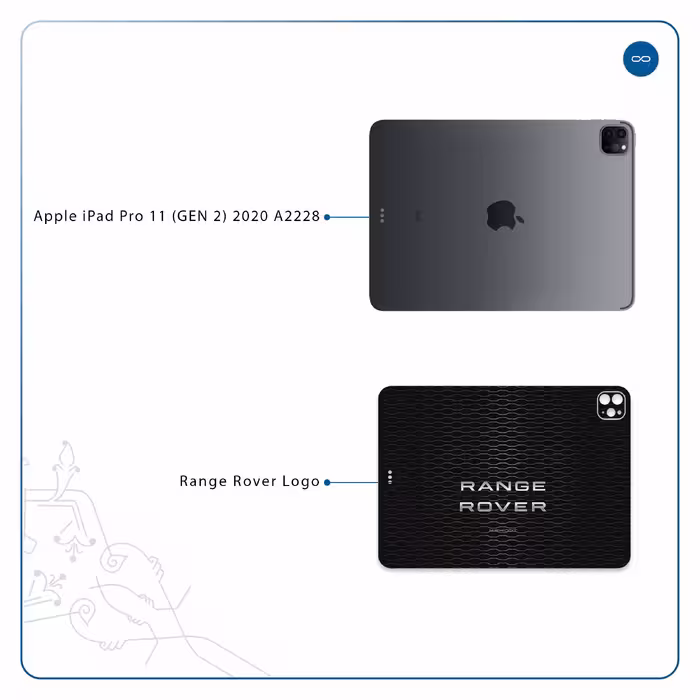 برچسب پوششی ماهوت مدل Range-Rover-Logo مناسب برای تبلت اپل iPad Pro 11 (GEN 2) 2020 A2228