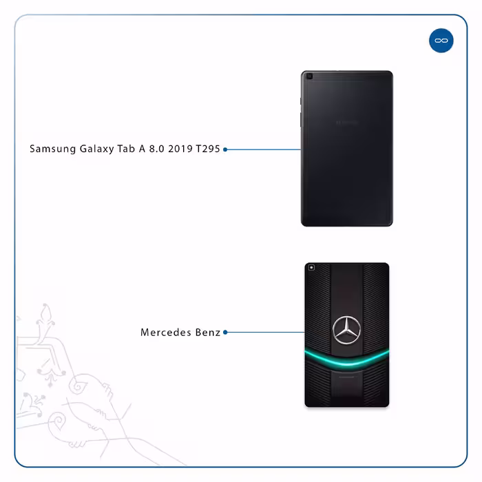 برچسب پوششی ماهوت مدل Mercedes-Benz مناسب برای تبلت سامسونگ Galaxy Tab A 8.0 2019 T295
