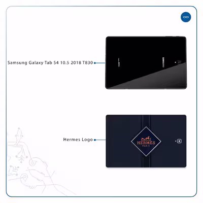 برچسب پوششی ماهوت مدل Hermes-Logo مناسب برای تبلت سامسونگ Galaxy Tab S4 10.5 2018 T830